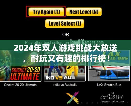 九游app：2024年双人游戏挑战大放送耐玩又有趣的排行榜！